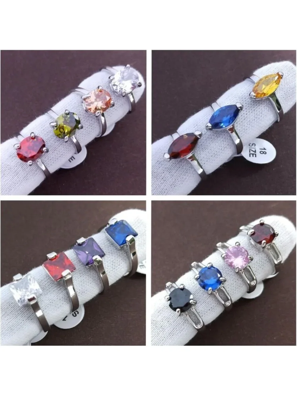 Colorful Zircon Stone Stacking Rings Lot | Wholesale Birthstone Jewelry